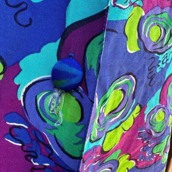 Vintage Blue Island Hawaiian Style Button Down Women’s Shirt Size M - Picture 6 of 13